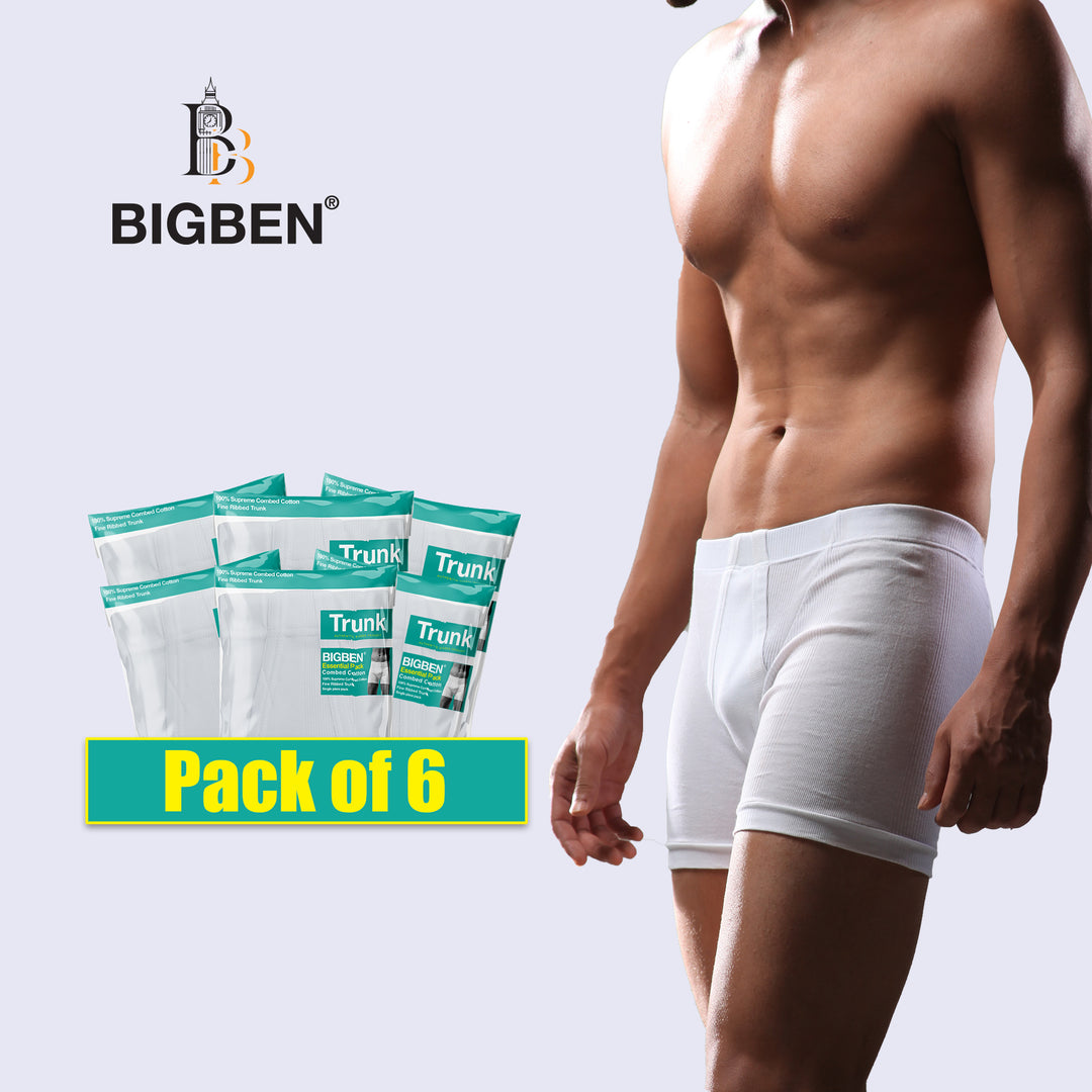 BigBen® White Fine Rib Trunk (Pack of 6)