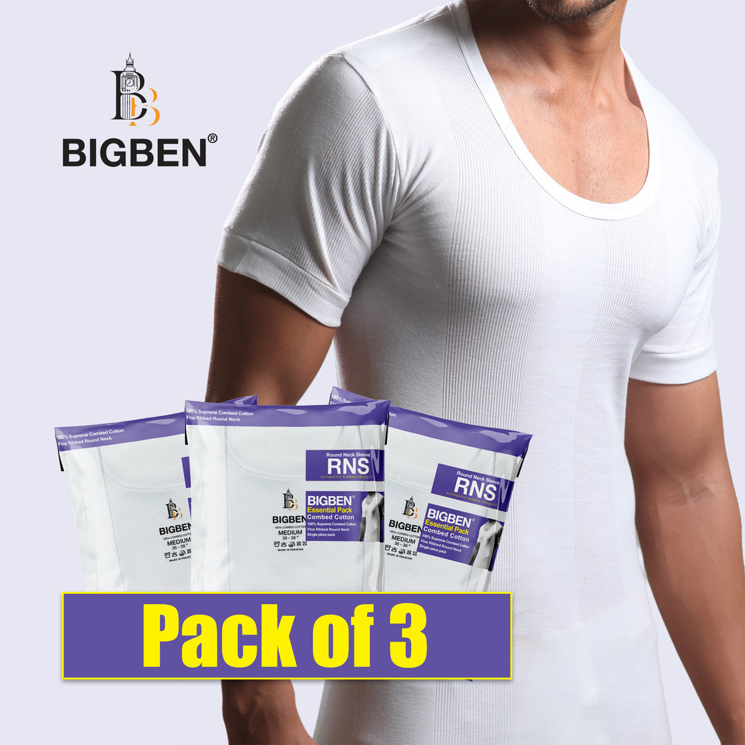 BigBen® Fine Rib Round Neck Sleeve (Pack of 3)