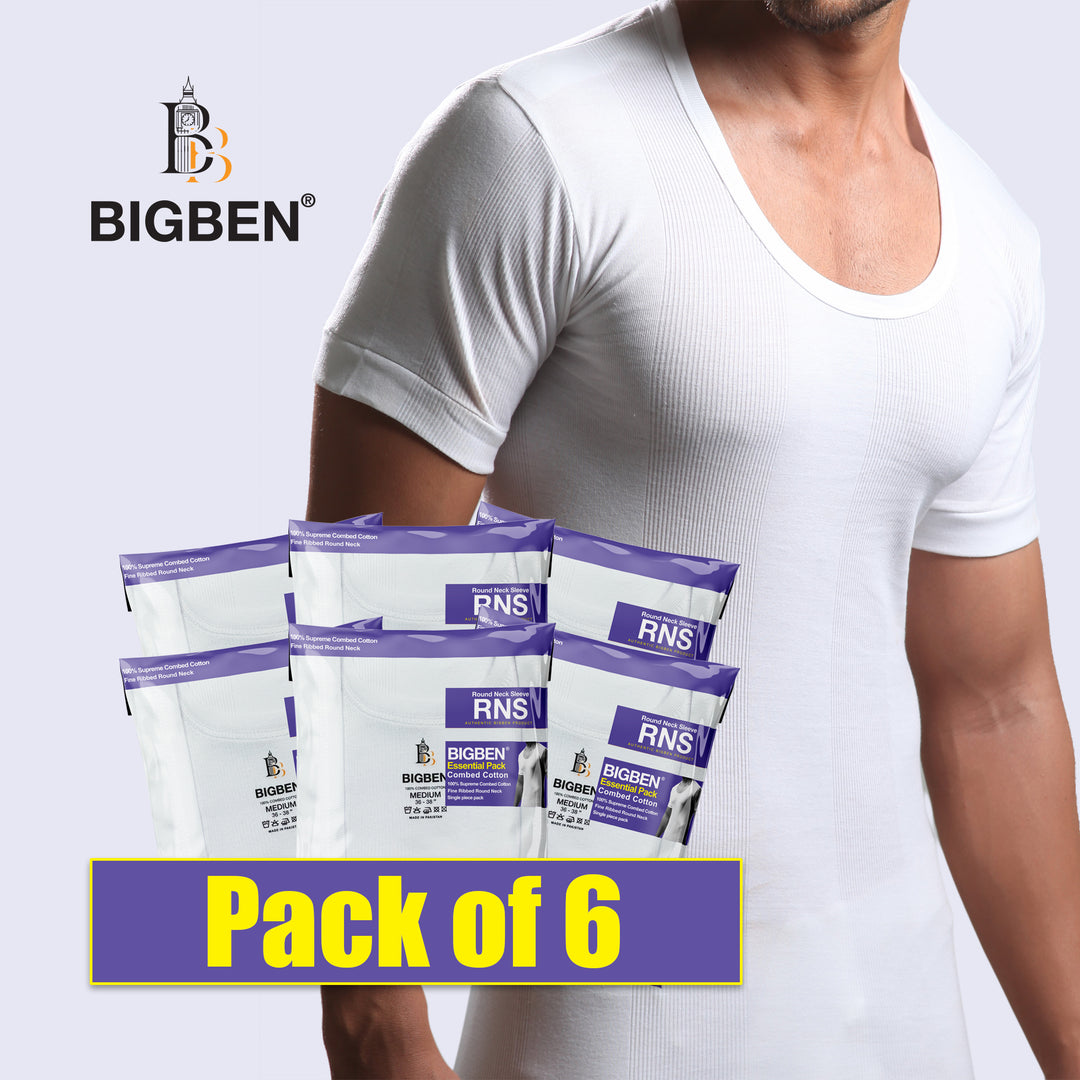 BigBen® Fine Rib Round Neck Sleeve (Pack of 6)