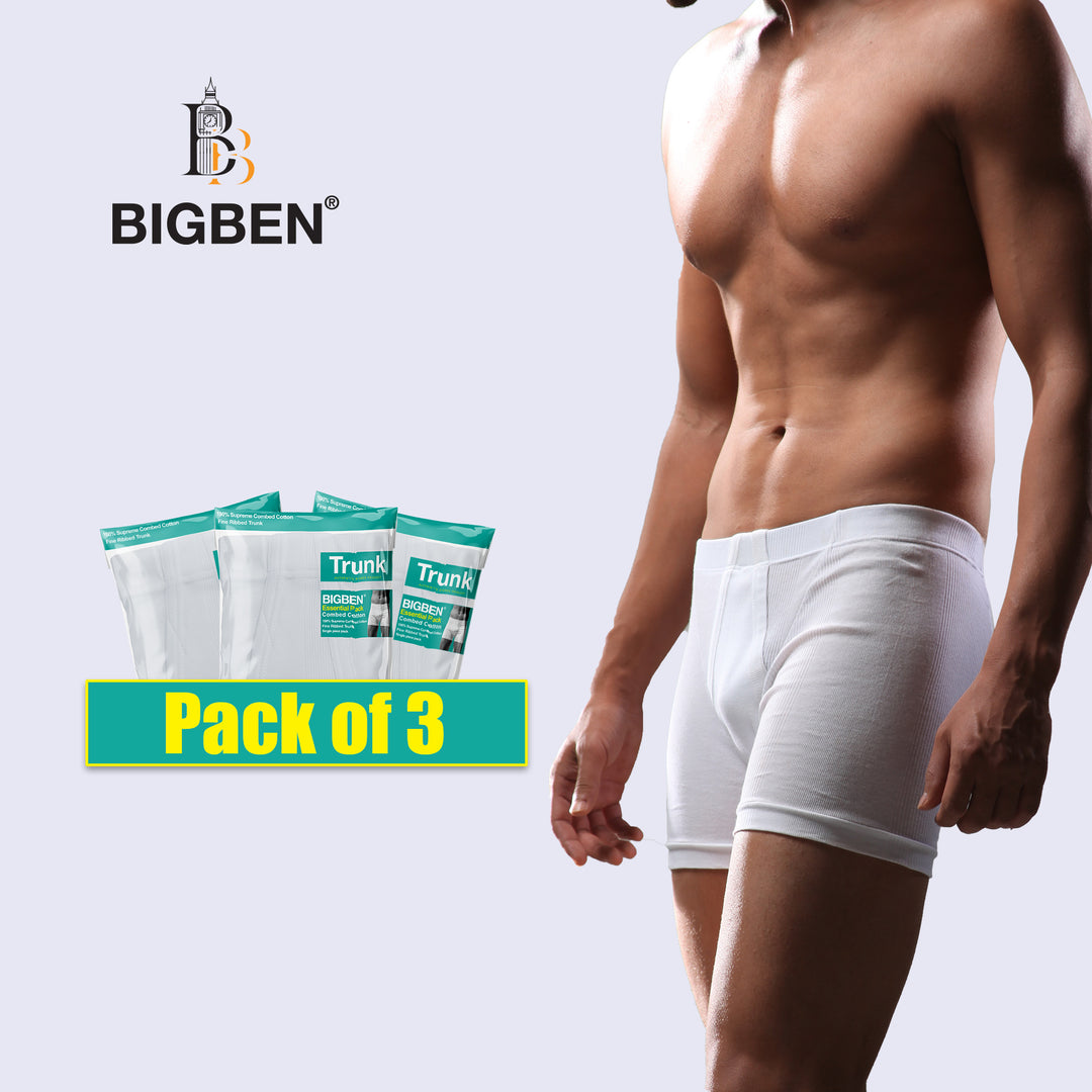 BigBen® White Fine Rib Trunk (Pack of 3)